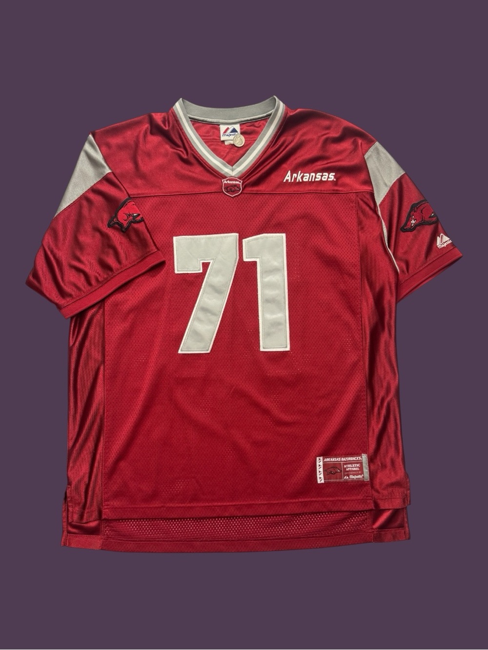 Vintage Y2K Arkansas Razorbacks #71 Football Jersey
